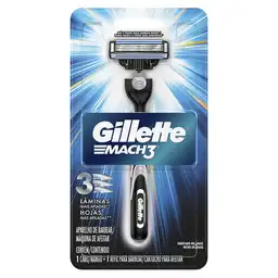 GILLETTE Mach 3 Cuchilla de Afeitar Máquina de Afeitar Hombre Reutilizable Afeitado al Ras Afeitadora para Hombre 1 Ud