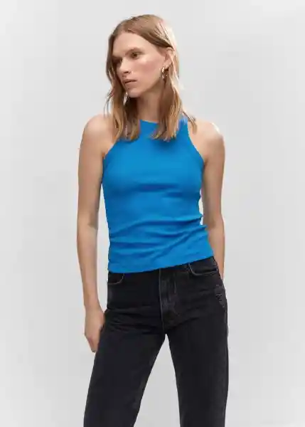Top Boni Azul Talla S Mujer Mango