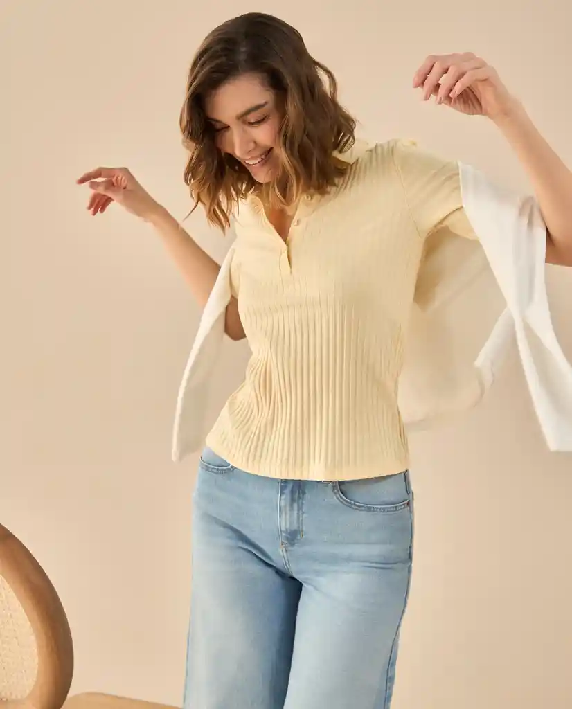 Camiseta Amarillo Venecia Claro Talla S 602G020 Esprit