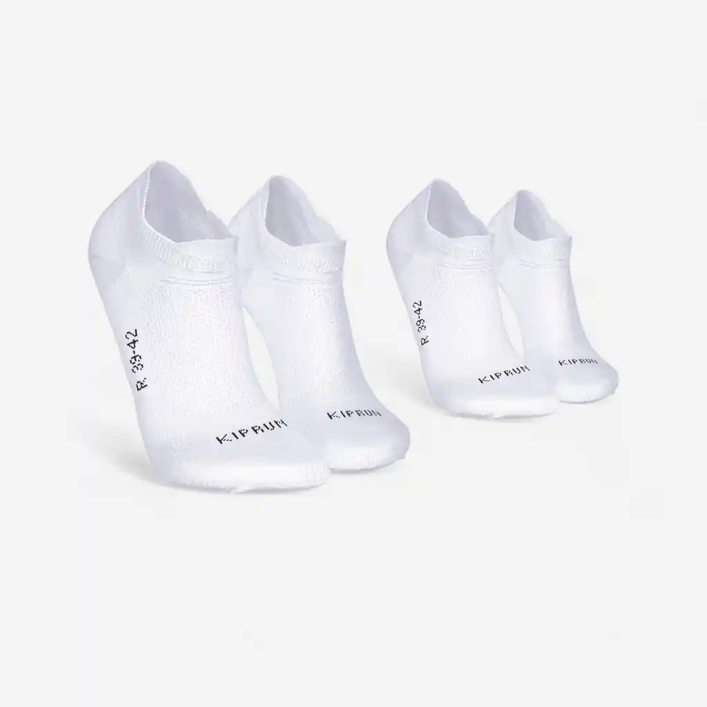Medias Media Caña Delgadas de Running X2 Pares Kiprun 500 Blanco