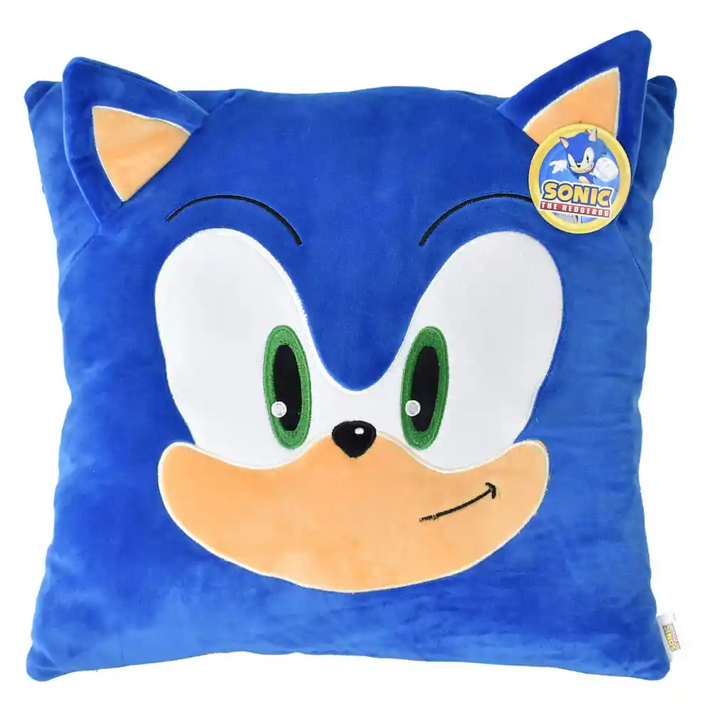 Peluche Cuadrado Carita Sonic Azul Sonic