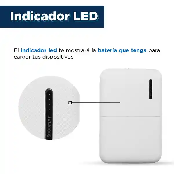 Batería Portátil 5000 Mah Blanco Miniso