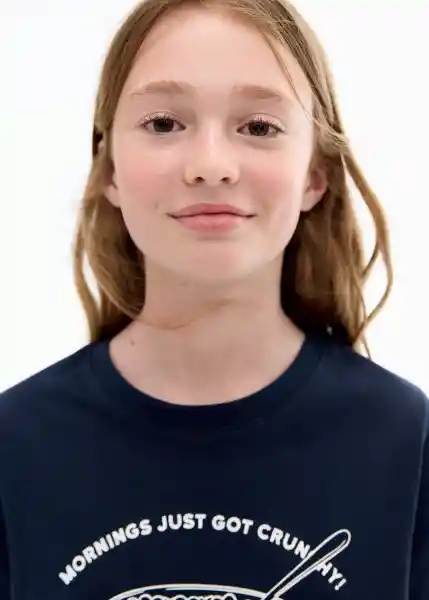 Camiseta Cereal Navy Talla 10 Niñas Mango