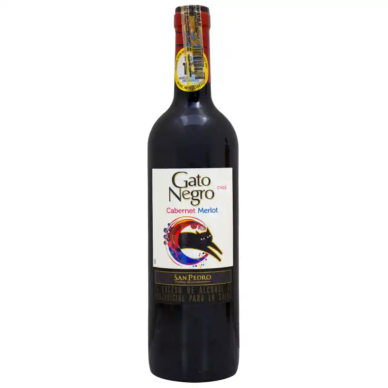 Gato Negro Vino Tinto Cabernet Sauvignon Merlot Botella 750 ml