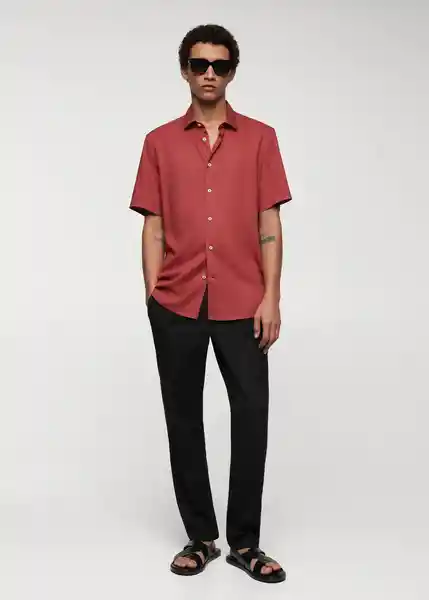 Camisa Fluid-H Rojo Talla S Hombre Mango