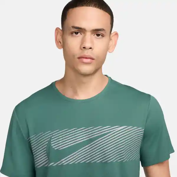 Nike Camiseta M Flash Miler Top Para Hombre Verde Talla L