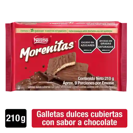 Galletas dulces MORENITAS cubiertas con chocolate 210g