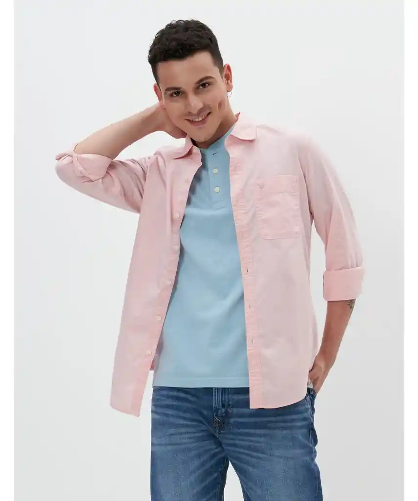 Camisa Hombre Rosado Talla LARGE 400386795369 American Eagle