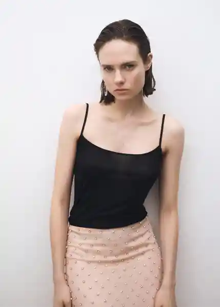 Top Mara Negro Talla M Mujer Mango