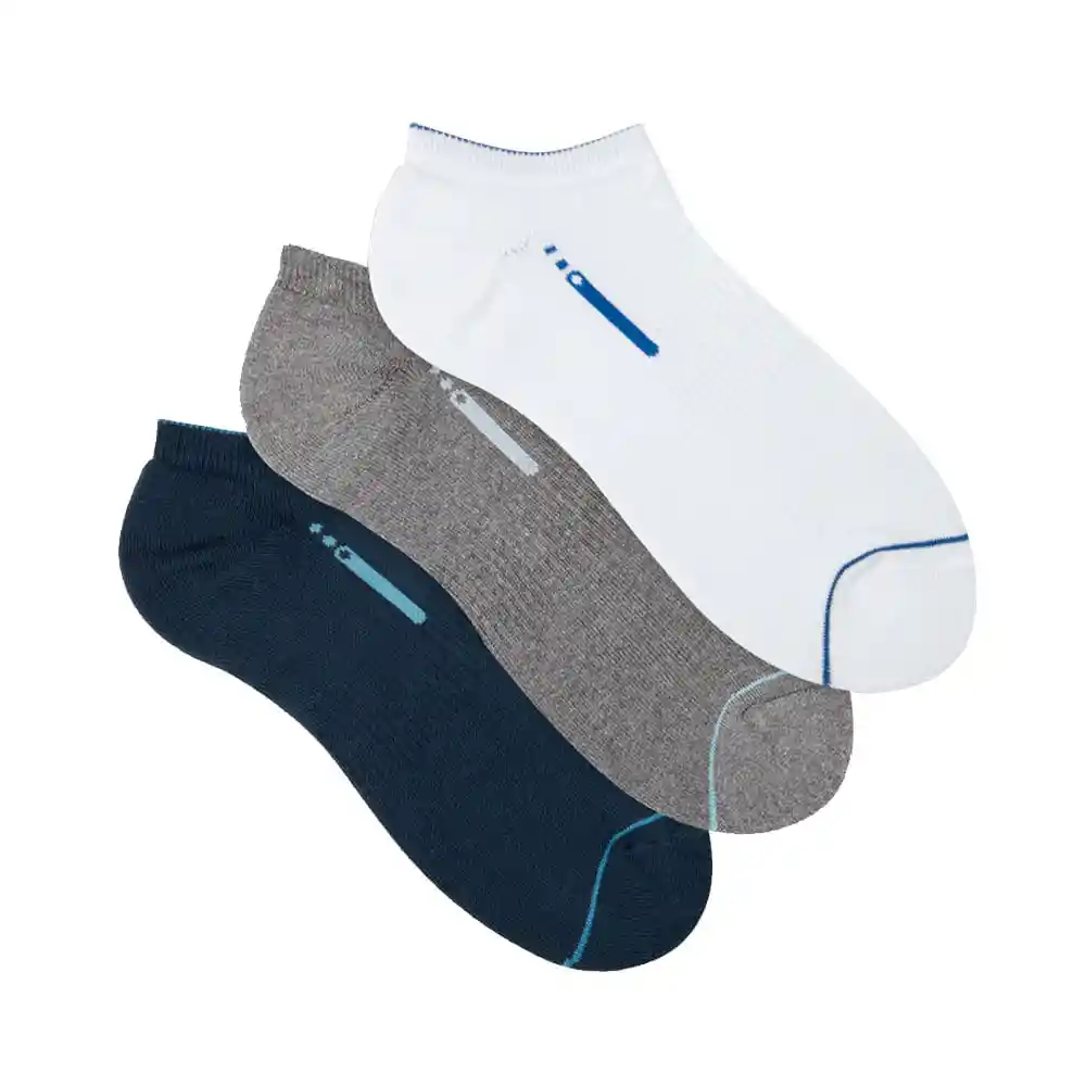Medias Deportivas Tobilleras Cortas Masculino Cizeta X3 Punto Blanco Talla 10-12