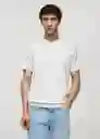 Camiseta Tricot Arraona Blanco Talla M Hombre Mango