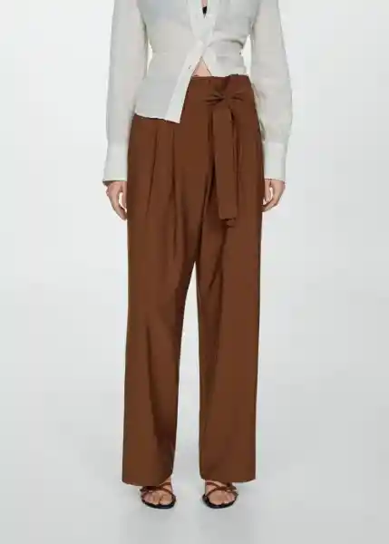 Pantalón Hugo Tabaco Talla 34 Mujer Mango