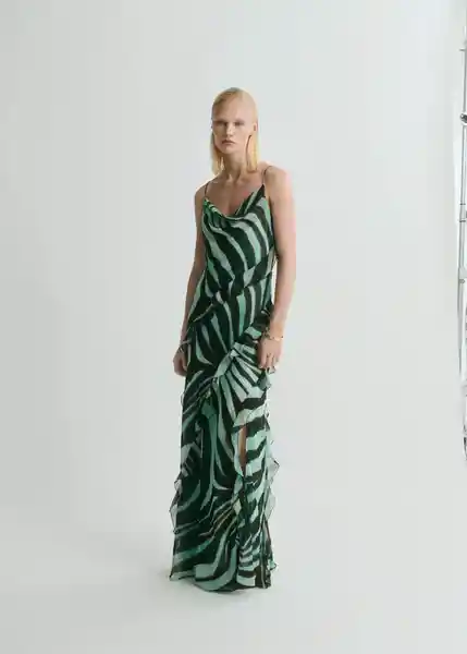 Vestido Livia Turquesa Talla S Mujer Mango