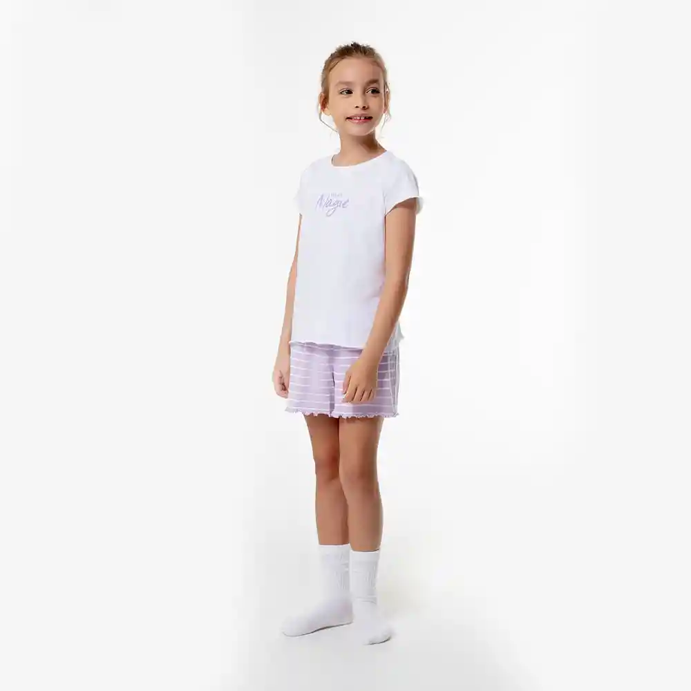 Pijama 2 Piezas Manga y Pantalón Corto Kids Niñas Lanis Kd Gef Talla 14