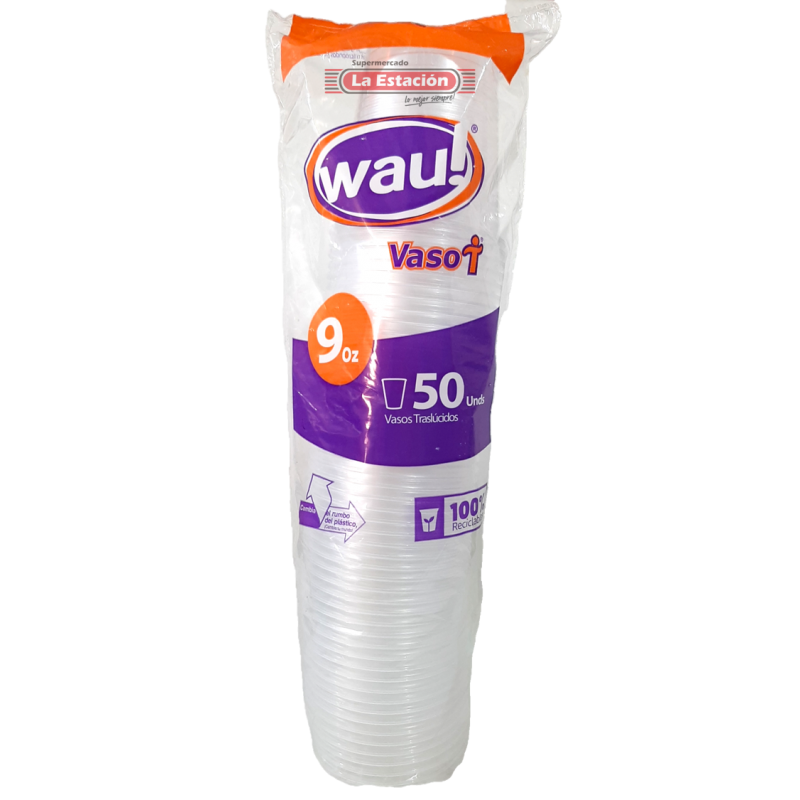 Wau Vasos Plásticos Traslúcidos 50 und