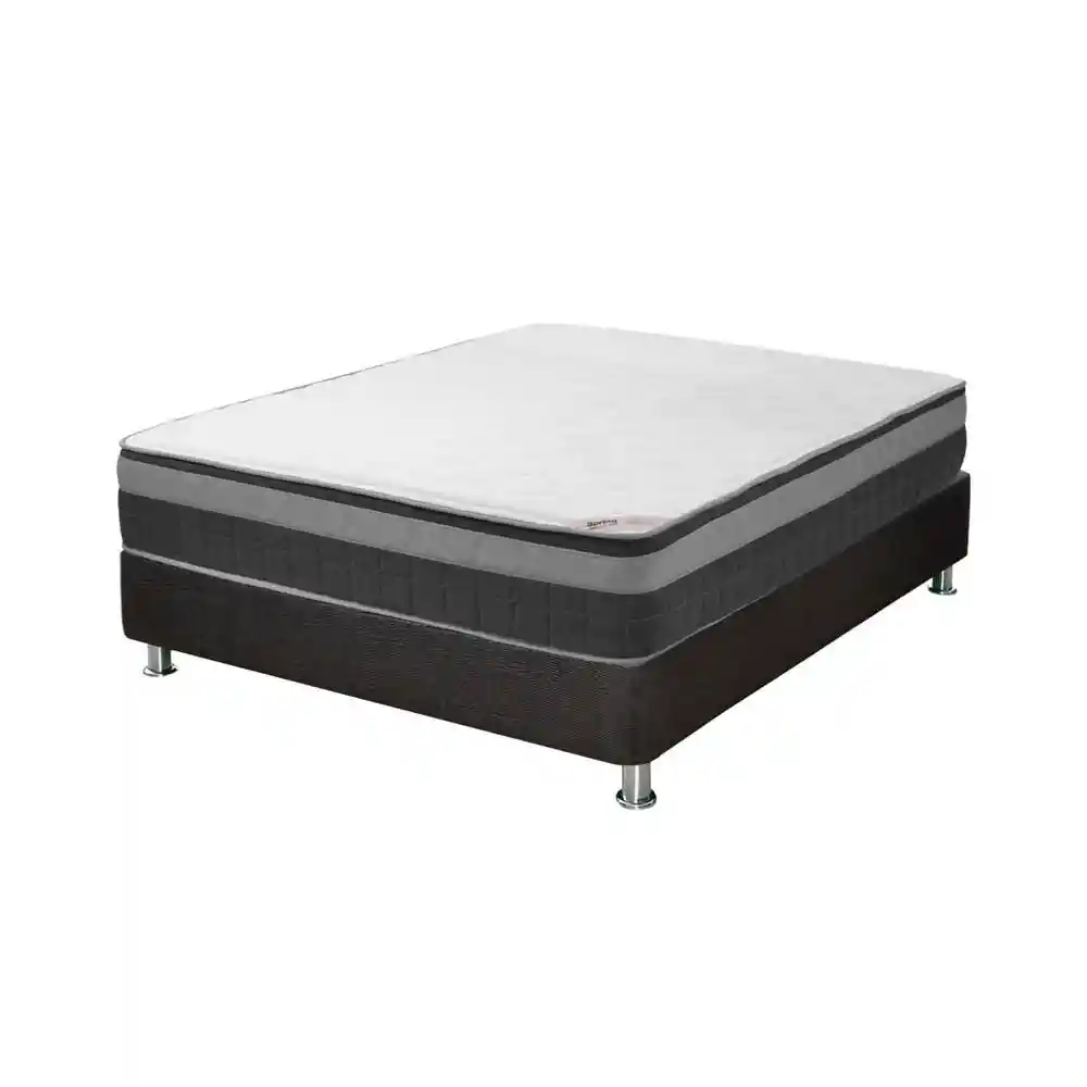 Colchón Combo Spring Semidoble (120 X 190 Cm) Equilibrium Resortado Semifirme +base Cama