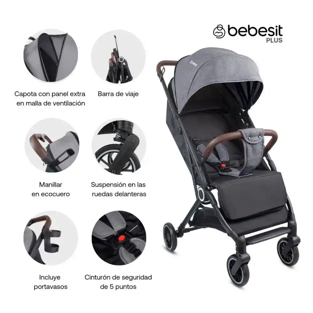Coche Travel System Compacto Micro Bebesit Gris Bebesit Jctsx5gy