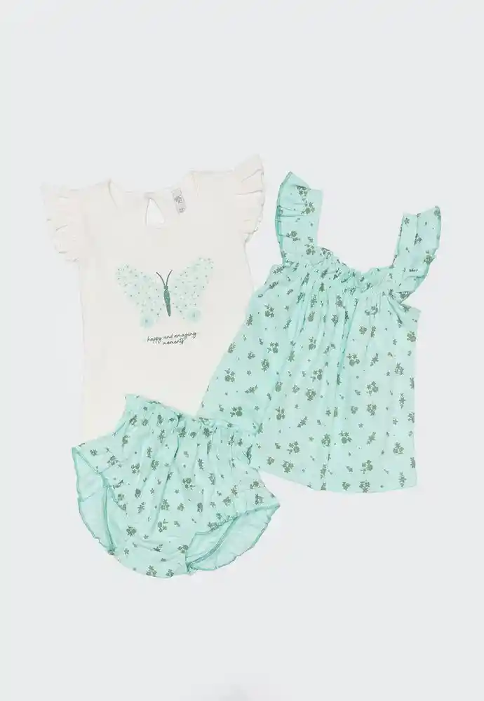 Conjunto 3 Piezas 3/6 Meses-ivory