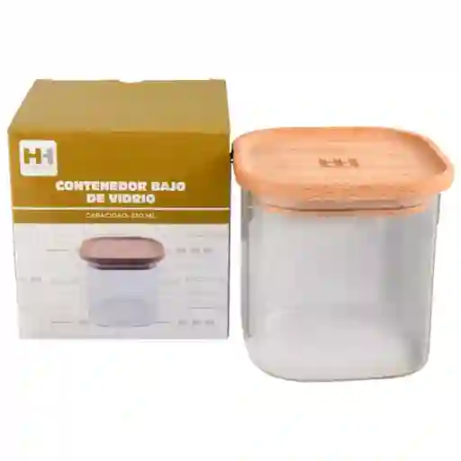 Recipiente H&h Alm Vidrio Cuadrado Pequeño Am05m03