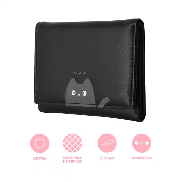 Cartera Trifold Negro Miniso