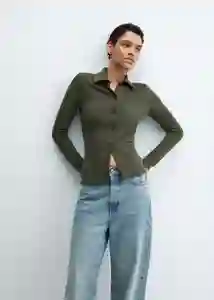 Camisa Orion Khaki Talla S Mujer Mango