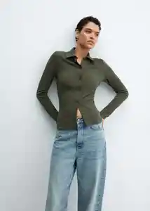Camisa Orion Khaki Talla S Mujer Mango