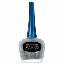 Masglo Esmalte para Uñas Escarchado Plata Decoración