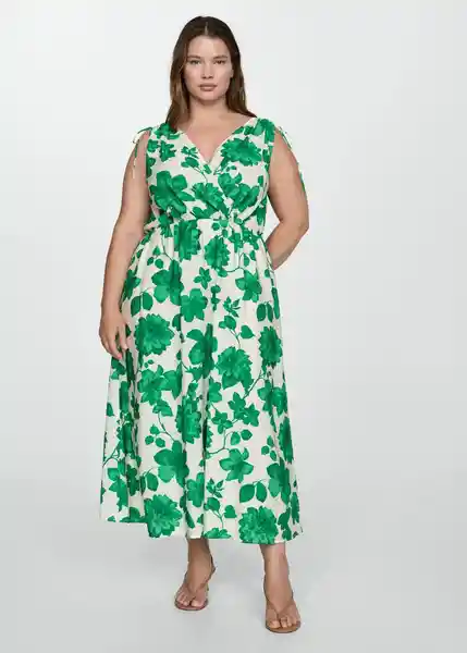 Vestido Fraterni Verde Talla 27 Mujer Mango