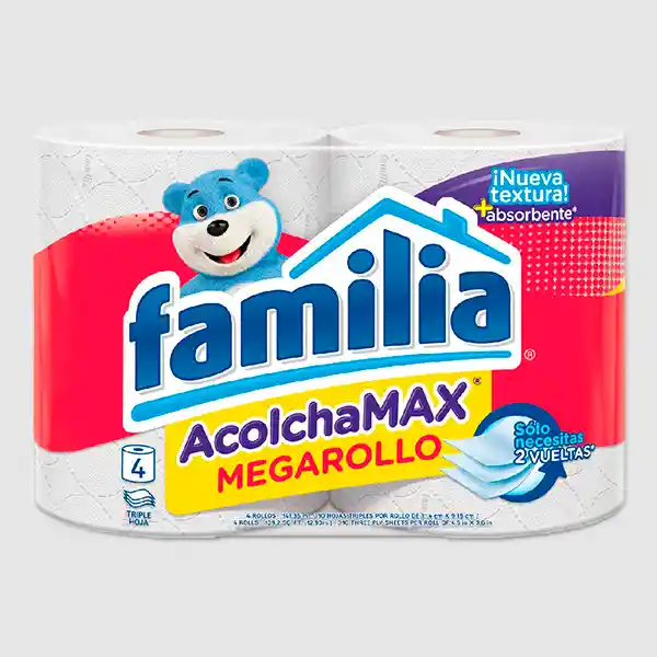 Familia Papel Higiénico Acolchamax Megarollo + Absorbente