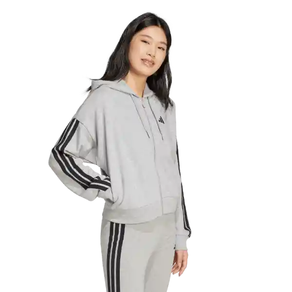 Adidas Chaqueta 3S Ft Fz Hd Lifestyle Mujer Gris Talla M
