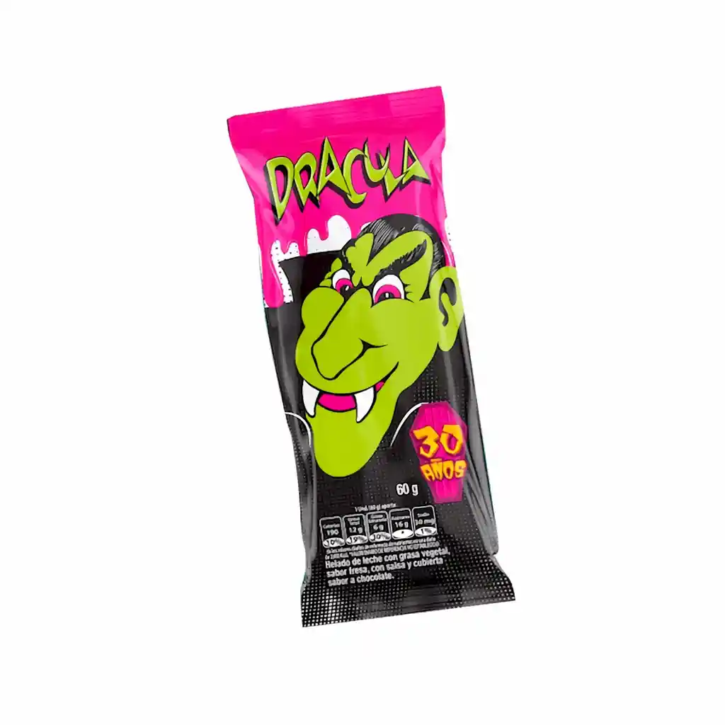 Dracula Paleta Helado de Leche Sabor Fresa