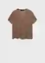 Camiseta Linito Taupe Talla M Mujer Mango