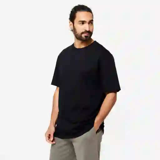 Camiseta De Fitness Manga Corta Para Hombre Talla L Negro