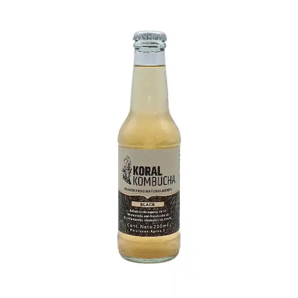 Koral Kombucha Black Frasco de Vidrio