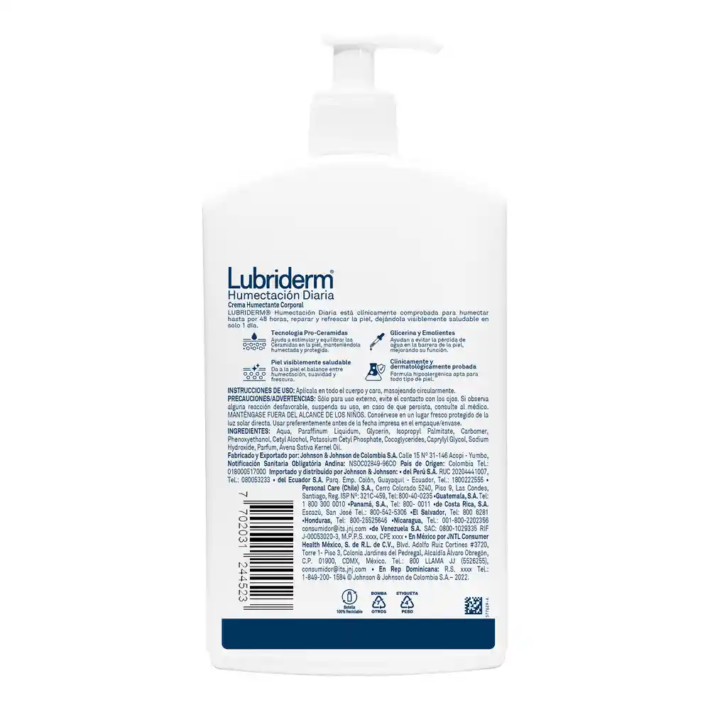 Crema Corporal LUBRIDERM Humectación Diaria 400 ML