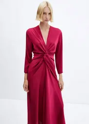 Vestido Fresno4 Fucsia Talla M Mujer Mango