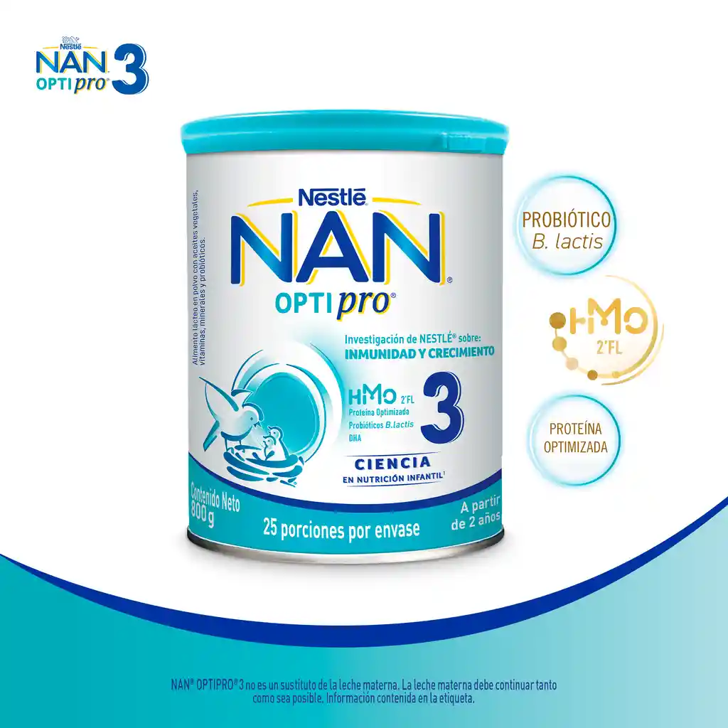 Alimento lácteo NAN OPTIPRO 3 x 800g