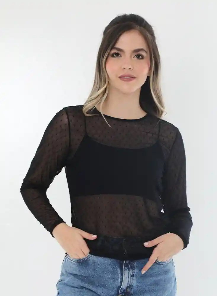 Blusa Ml M-negro