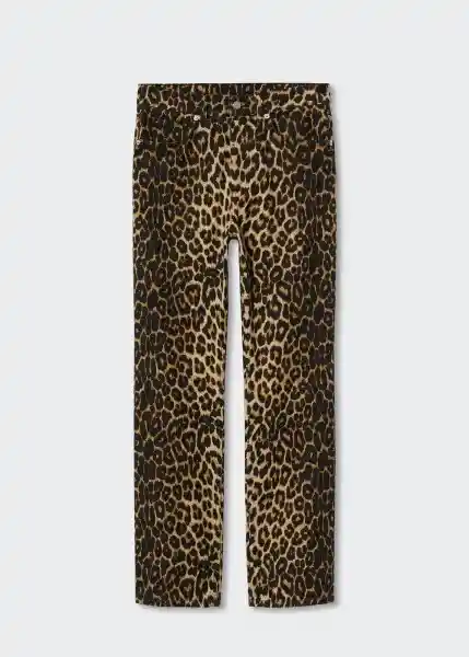 Jeans Leopard Marron Talla 38 Mujer Mango