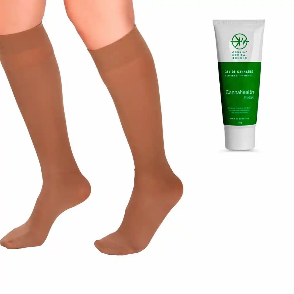 Omg Cannahealth +media a La Rodilla Baja Compresión Negro L