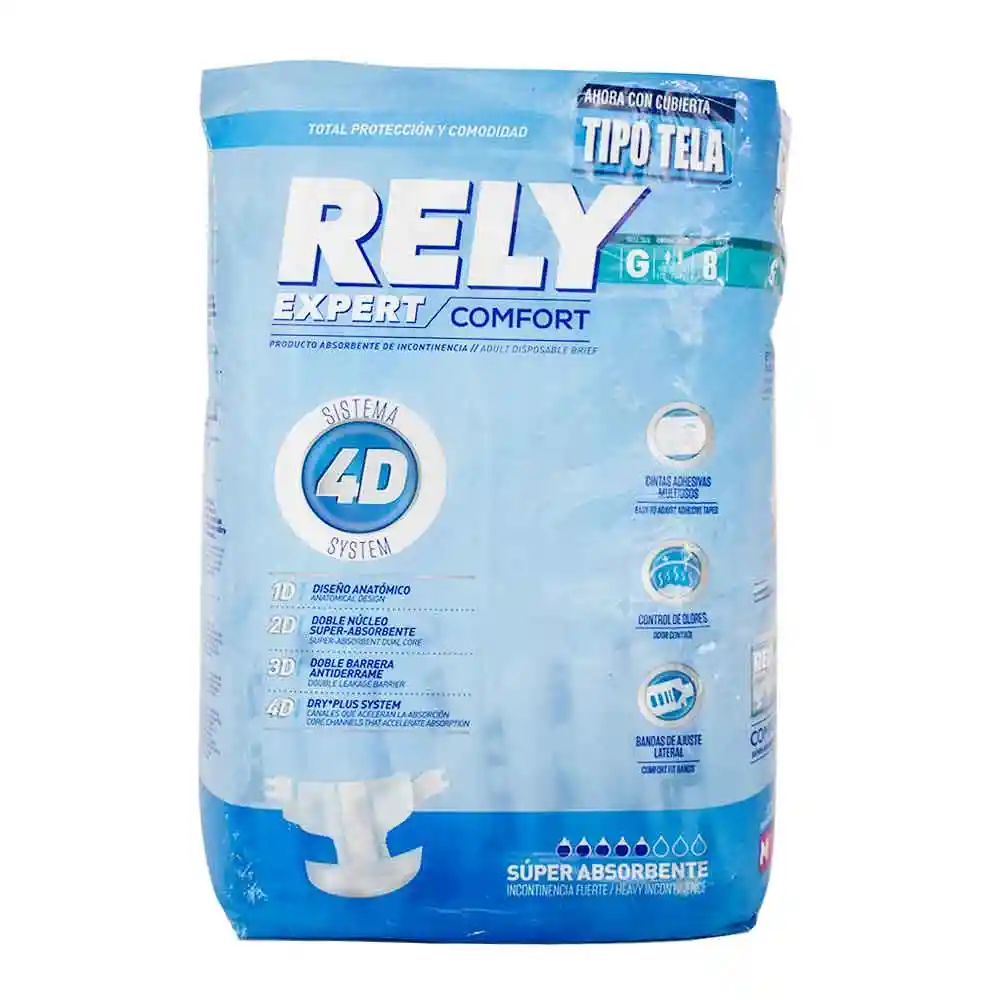 Rely Expert Comfort Incontinencia Fuerte Talla L X8