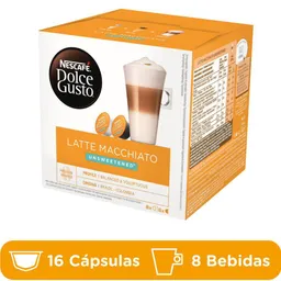 Nescafé-Dolce Gusto Café En Cápsulas Latte Macchiato Sin Azúcar Añadida