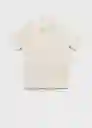 Camiseta Polo Pointele Offwhite Talla M Hombre Mango