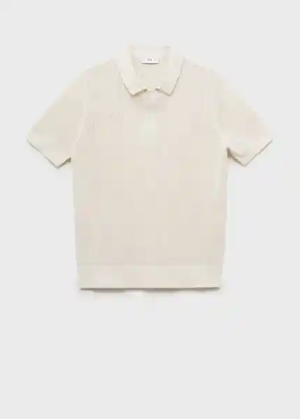 Camiseta Polo Pointele Offwhite Talla M Hombre Mango