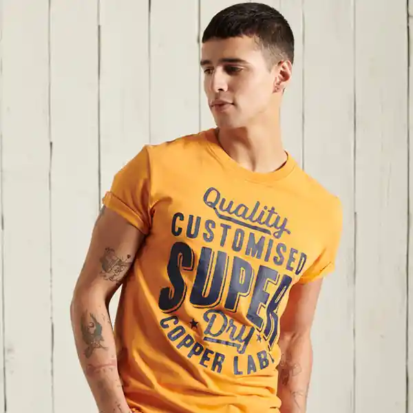 Superdry Camiseta Workwear Graphic Tee 220 Amarillo Talla XXL