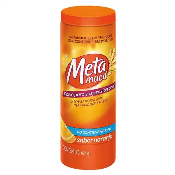 Metamucil Polvo para Suspensión Oral Sabor a Naranja sin Azúcar