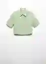 Camisa Mia-W Verde Pastel Talla L Mujer Mango