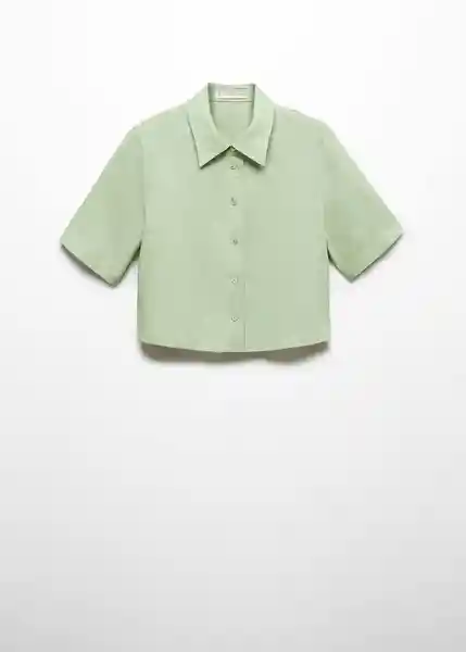 Camisa Mia-W Verde Pastel Talla L Mujer Mango