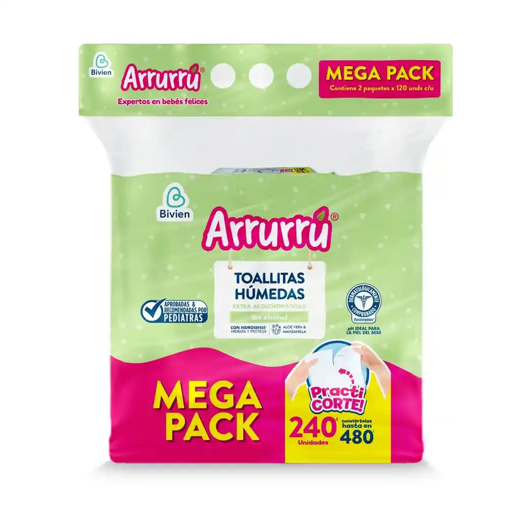 Toallitas Humedas Arruru Aloe Manzx2paqc-u
