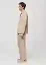 Blazer Americana Sorbet Beige Talla 50 Hombre Mango
